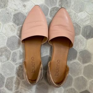 Bueno slip on flats in pale pink and metallic print